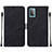 Leather Case Stands Flip Cover Holder Y01B for Samsung Galaxy A52 4G Black