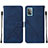 Leather Case Stands Flip Cover Holder Y01B for Samsung Galaxy A52 4G Blue