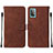 Leather Case Stands Flip Cover Holder Y01B for Samsung Galaxy A52 4G Brown