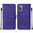 Leather Case Stands Flip Cover Holder Y01B for Samsung Galaxy A52 4G Purple