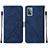 Leather Case Stands Flip Cover Holder Y01B for Samsung Galaxy A52 5G Blue