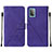 Leather Case Stands Flip Cover Holder Y01B for Samsung Galaxy A52s 5G Purple