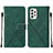 Leather Case Stands Flip Cover Holder Y01B for Samsung Galaxy A72 4G Green