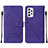 Leather Case Stands Flip Cover Holder Y01B for Samsung Galaxy A72 4G Purple