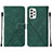 Leather Case Stands Flip Cover Holder Y01B for Samsung Galaxy A72 5G Green