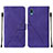 Leather Case Stands Flip Cover Holder Y01B for Samsung Galaxy M02 Purple