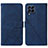 Leather Case Stands Flip Cover Holder Y01B for Samsung Galaxy M33 5G Blue