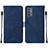 Leather Case Stands Flip Cover Holder Y01B for Samsung Galaxy Quantum2 5G Blue