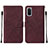 Leather Case Stands Flip Cover Holder Y01B for Samsung Galaxy S20 5G Red Wine