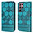 Leather Case Stands Flip Cover Holder Y01B for Samsung Galaxy S21 Ultra 5G Cyan