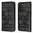 Leather Case Stands Flip Cover Holder Y01B for Samsung Galaxy S24 5G Black