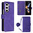 Leather Case Stands Flip Cover Holder Y01B for Samsung Galaxy Z Fold5 5G Purple