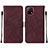 Leather Case Stands Flip Cover Holder Y01B for Vivo iQOO U3 5G Red Wine