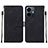 Leather Case Stands Flip Cover Holder Y01B for Vivo iQOO Z6 Lite 5G Black