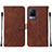 Leather Case Stands Flip Cover Holder Y01B for Vivo V21 5G