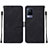 Leather Case Stands Flip Cover Holder Y01B for Vivo V21 5G Black