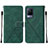 Leather Case Stands Flip Cover Holder Y01B for Vivo V21 5G Green