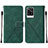 Leather Case Stands Flip Cover Holder Y01B for Vivo V21e 4G Green