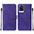 Leather Case Stands Flip Cover Holder Y01B for Vivo V21e 4G Purple