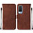 Leather Case Stands Flip Cover Holder Y01B for Vivo V21e 5G