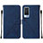 Leather Case Stands Flip Cover Holder Y01B for Vivo V21e 5G Blue