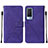 Leather Case Stands Flip Cover Holder Y01B for Vivo V21e 5G Purple