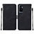 Leather Case Stands Flip Cover Holder Y01B for Vivo V23e 5G Black