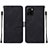 Leather Case Stands Flip Cover Holder Y01B for Vivo Y01A Black