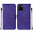 Leather Case Stands Flip Cover Holder Y01B for Vivo Y01A Purple