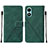 Leather Case Stands Flip Cover Holder Y01B for Vivo Y02S Green