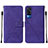 Leather Case Stands Flip Cover Holder Y01B for Vivo Y31 (2021) Purple