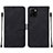 Leather Case Stands Flip Cover Holder Y01B for Vivo Y32t Black