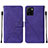 Leather Case Stands Flip Cover Holder Y01B for Vivo Y32t Purple