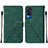 Leather Case Stands Flip Cover Holder Y01B for Vivo Y51 (2021) Green