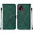 Leather Case Stands Flip Cover Holder Y01B for Vivo Y52s t1 5G Green