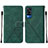Leather Case Stands Flip Cover Holder Y01B for Vivo Y53s NFC Green