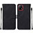 Leather Case Stands Flip Cover Holder Y01B for Vivo Y54s 5G Black