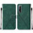 Leather Case Stands Flip Cover Holder Y01B for Vivo Y70S 5G Green