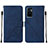 Leather Case Stands Flip Cover Holder Y01B for Vivo Y75 4G Blue