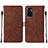 Leather Case Stands Flip Cover Holder Y01B for Vivo Y75 4G Brown