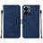 Leather Case Stands Flip Cover Holder Y01B for Vivo Y77 5G Blue