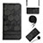 Leather Case Stands Flip Cover Holder Y01B for Xiaomi Redmi 9 Activ Black