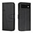 Leather Case Stands Flip Cover Holder Y01X for Google Pixel 6 5G Black