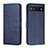 Leather Case Stands Flip Cover Holder Y01X for Google Pixel 6a 5G Blue