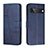 Leather Case Stands Flip Cover Holder Y01X for Google Pixel 7 5G Blue