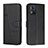 Leather Case Stands Flip Cover Holder Y01X for Motorola Moto E13 Black