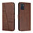 Leather Case Stands Flip Cover Holder Y01X for Motorola Moto E22i