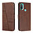 Leather Case Stands Flip Cover Holder Y01X for Motorola Moto E30