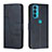 Leather Case Stands Flip Cover Holder Y01X for Motorola Moto Edge 20 5G Blue