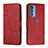 Leather Case Stands Flip Cover Holder Y01X for Motorola Moto Edge 20 Pro 5G Red